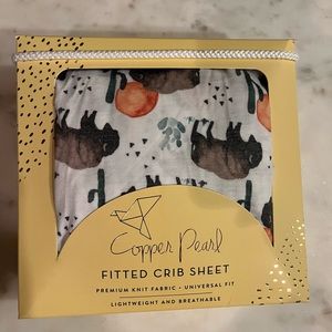 Copper Pearl fitted crib sheet, Bison